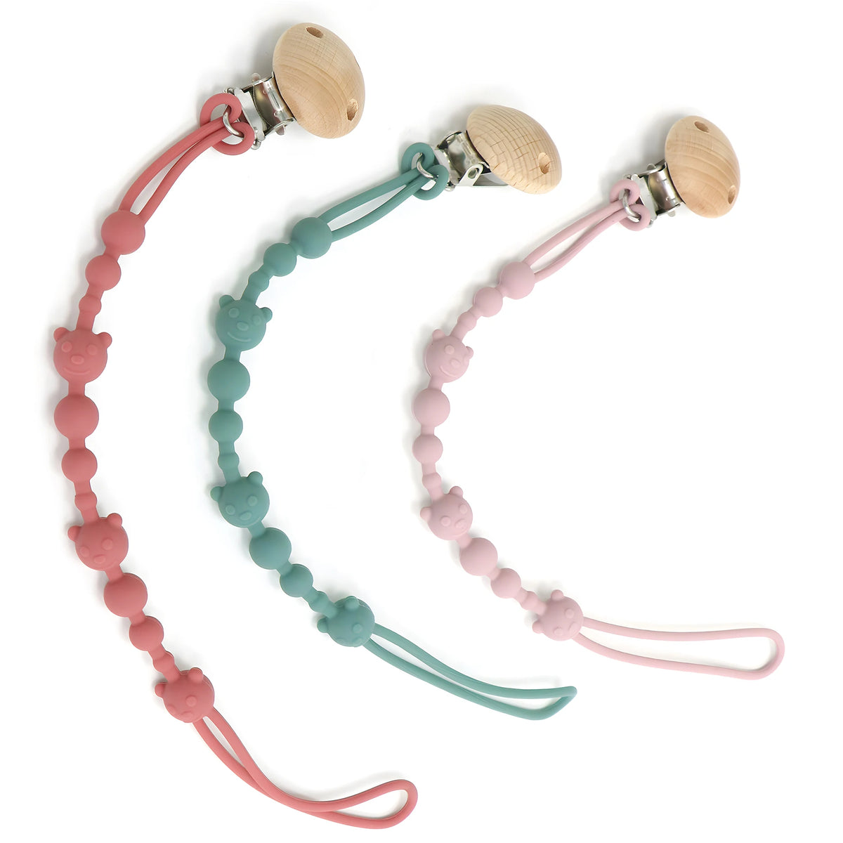 Soothing Pacifier Anti-chain Baby Stroller Teether Anti-loss Chain Baby Silicone Pacifier Clip Toy Biting Glue Lanyard