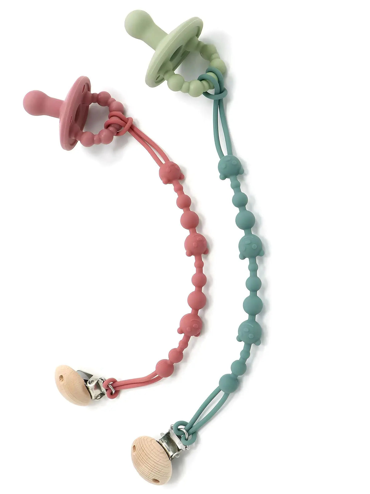 Soothing Pacifier Anti-chain Baby Stroller Teether Anti-loss Chain Baby Silicone Pacifier Clip Toy Biting Glue Lanyard