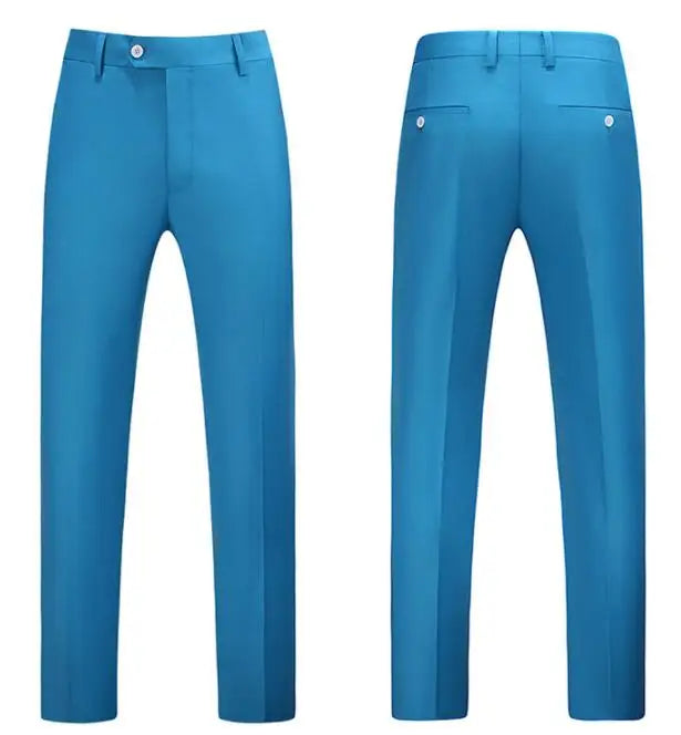 Men Royal Blue Suit Pants, Business Office Trousers,White Black Red Pantalones Hombre, Wedding Party Dress Pants Big Size Slacks