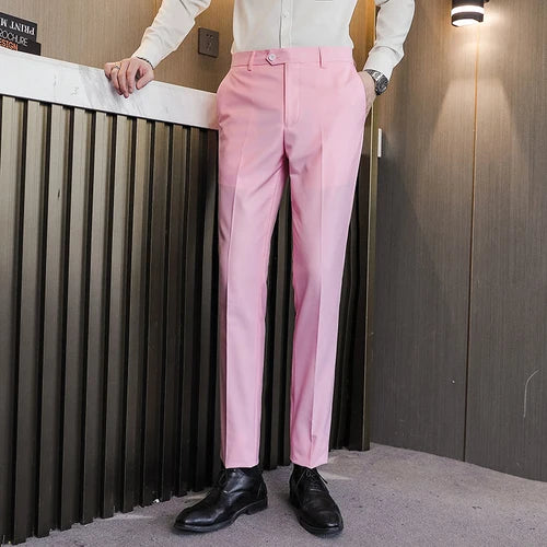 Men Royal Blue Suit Pants, Business Office Trousers,White Black Red Pantalones Hombre, Wedding Party Dress Pants Big Size Slacks