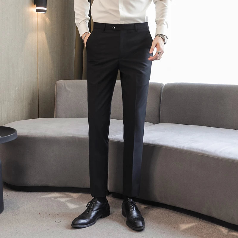 Men Royal Blue Suit Pants, Business Office Trousers,White Black Red Pantalones Hombre, Wedding Party Dress Pants Big Size Slacks