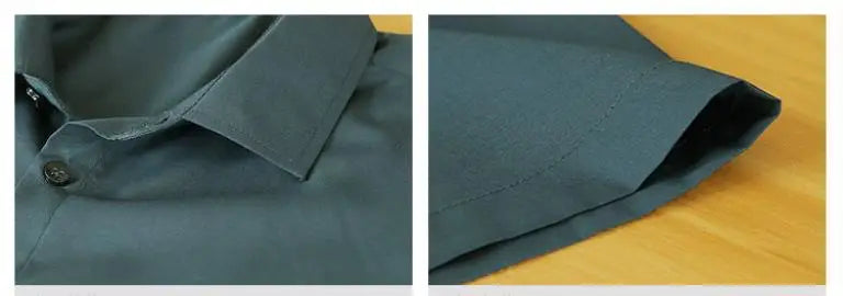Summer Short Sleeve Shirts for Men Thin Luxury Business Casual Loose All-match Dark Green Harajuku Half-sleeved Men Dress Shirt