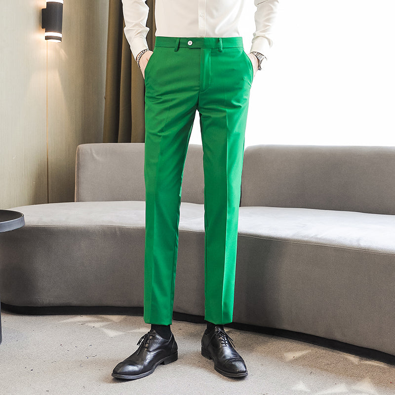 Men Royal Blue Suit Pants, Business Office Trousers,White Black Red Pantalones Hombre, Wedding Party Dress Pants Big Size Slacks