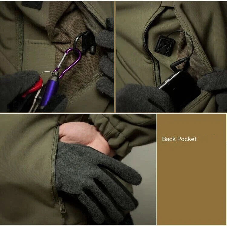 Shark Skin Soft Shell Autumn and Winter Plush Thickened Mountaineering Tactics Training Breathable Windproof Charge Suit
