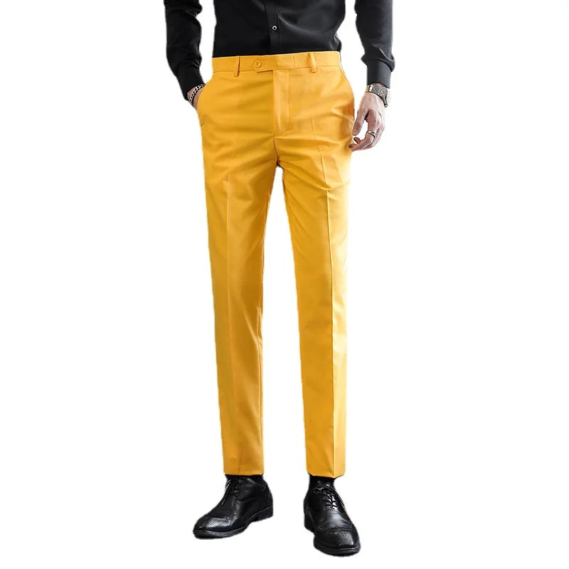 Men Royal Blue Suit Pants, Business Office Trousers,White Black Red Pantalones Hombre, Wedding Party Dress Pants Big Size Slacks