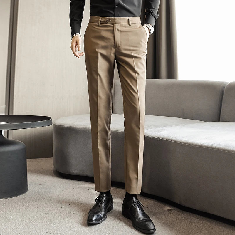 Men Royal Blue Suit Pants, Business Office Trousers,White Black Red Pantalones Hombre, Wedding Party Dress Pants Big Size Slacks