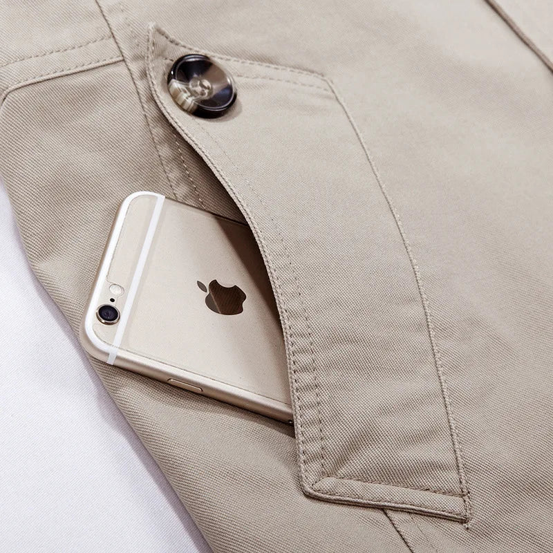 Spring and Autumn New Men's Large Size Trench Coat Korean Version of The Slim Long Men's Hooded Coat Men's Coat Thick Cotton