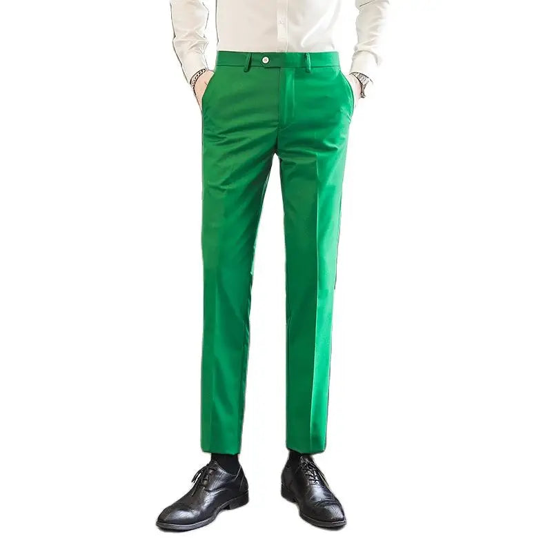 Men Royal Blue Suit Pants, Business Office Trousers,White Black Red Pantalones Hombre, Wedding Party Dress Pants Big Size Slacks