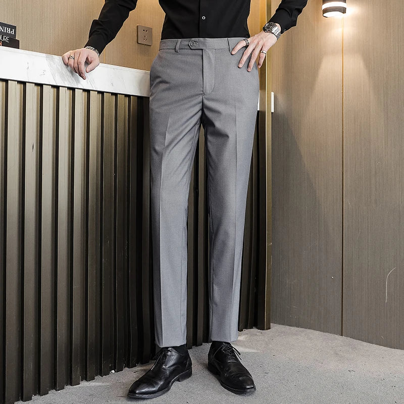 Men Royal Blue Suit Pants, Business Office Trousers,White Black Red Pantalones Hombre, Wedding Party Dress Pants Big Size Slacks