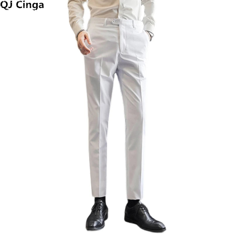 Men Royal Blue Suit Pants, Business Office Trousers,White Black Red Pantalones Hombre, Wedding Party Dress Pants Big Size Slacks