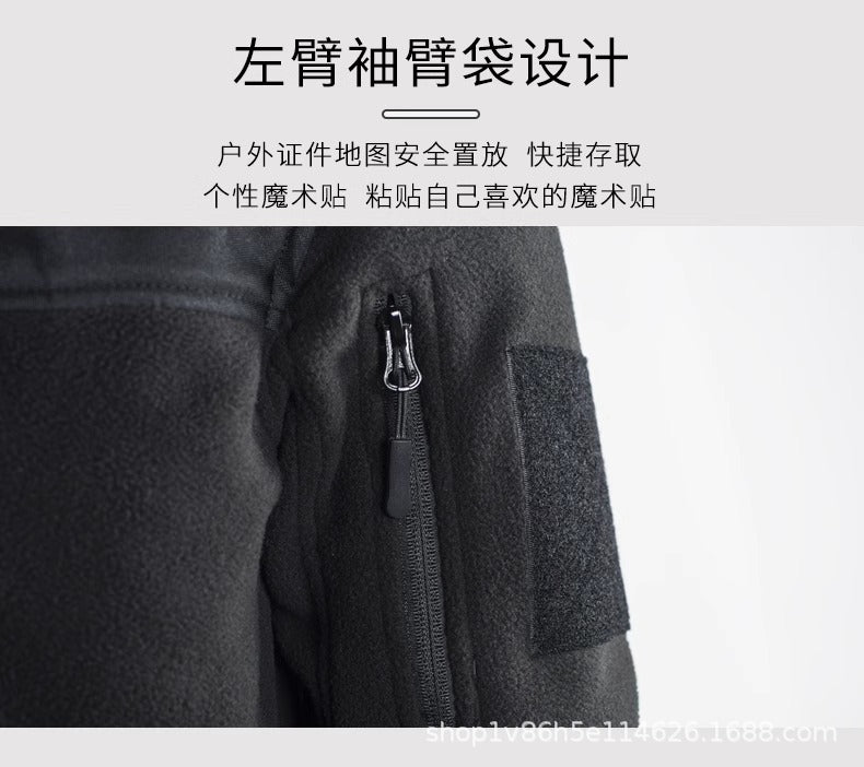 2026 Full Zippper Warm Fleece Tactical Jackets Men's Winter Thermal Turtleneck Jacket Outdoor Work Hunting Coats Safari Jacket