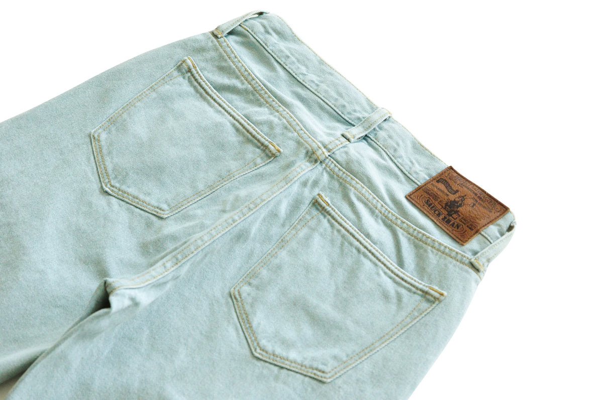 SauceZhan Men Shorts Jean Shorts Indigo Selvedge Denim for Summer Casual Regular Fit