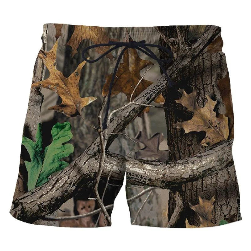 Camouflage Leaf 3D Print Sport Quick-dry Breathable Men Women Pant Outdoor Street Casual Fashion Loose Run Fitness Shorts Summer