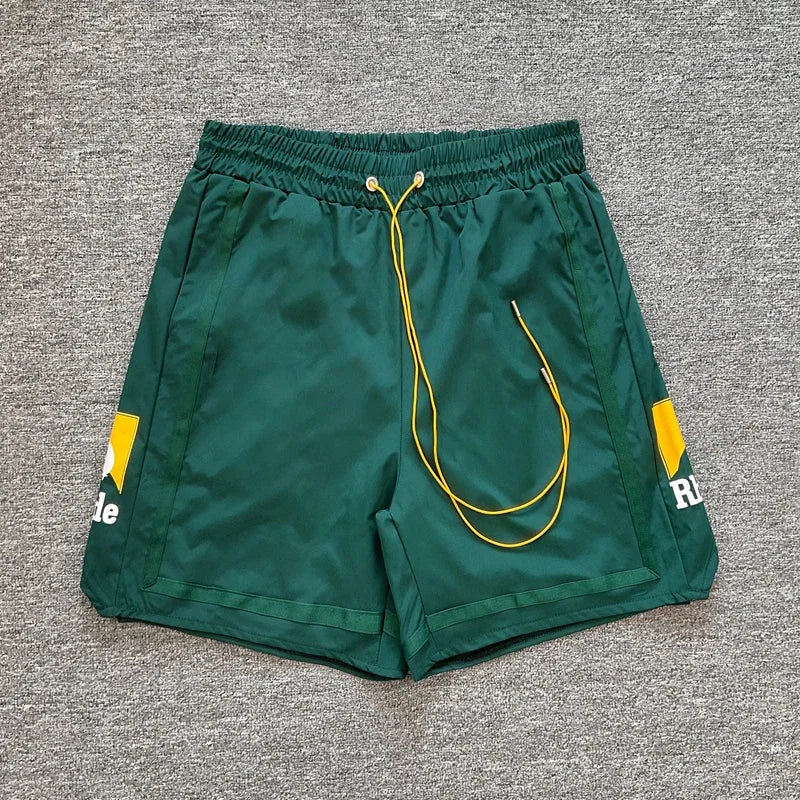 American Style Trendy Rhude Casual Shorts Loose Breathable Multi-color Mesh Beach Sports Shorts