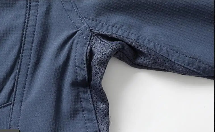 New Fashion Men Outdoor Elastic Quick Drying Ventilation Cargo Shirts Male Long Sleeves Thin Breathable Comfortable Shirts XXL
