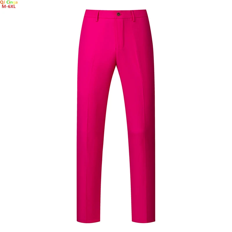Men Royal Blue Suit Pants, Business Office Trousers,White Black Red Pantalones Hombre, Wedding Party Dress Pants Big Size Slacks
