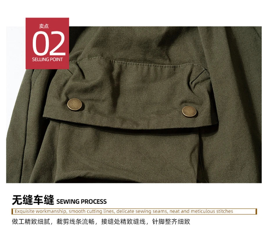 Hip Hop Y2K Streetwear Cargo Shorts Multi Pockets Tactical Fashion Man Shorts Techwear Harajuku Summer Casual Short Pants