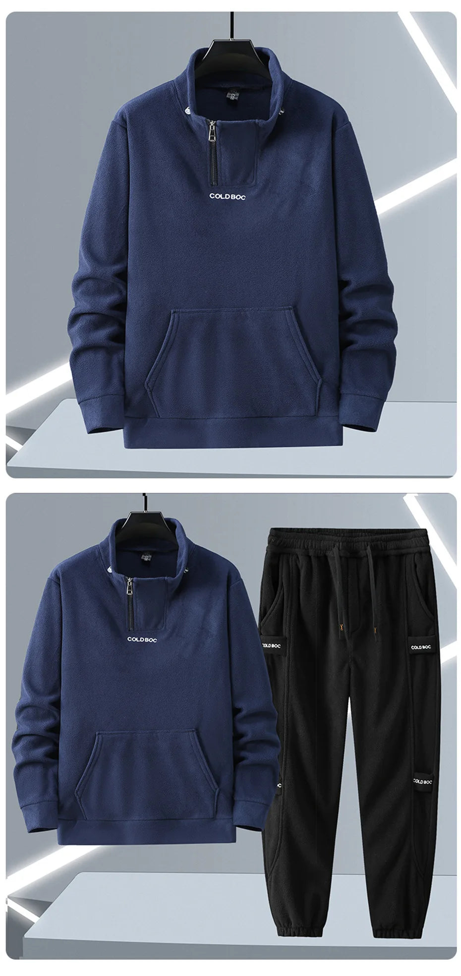 Polar Fleece Tracksuit Men 12XL Plus Size Men's Sets Sweatshirt Sweatpants Autumn Winter Casual Suits Male Big Size 10XL 12XL