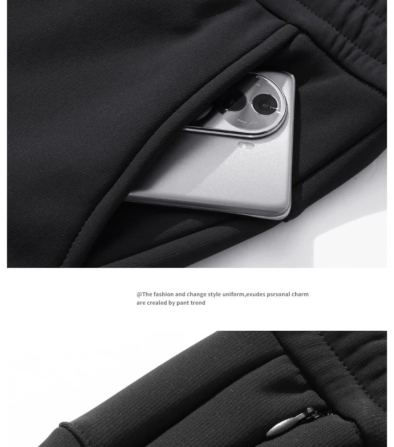 Big Size 9xl 8xl Winter Fleece Sweatpants Men Thicken Warm Jogger Pants Drawstring Elastic Zip Pockets Thermal Straight Trousers
