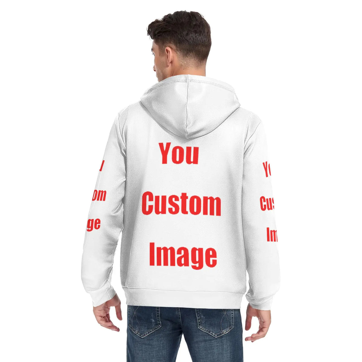 2025 New Autumn Winter Streetwear Sweatshirt Customize Print Zipper Sweatshirt Hoodies Men Hip Hop Hoody Fashion Top Pullover