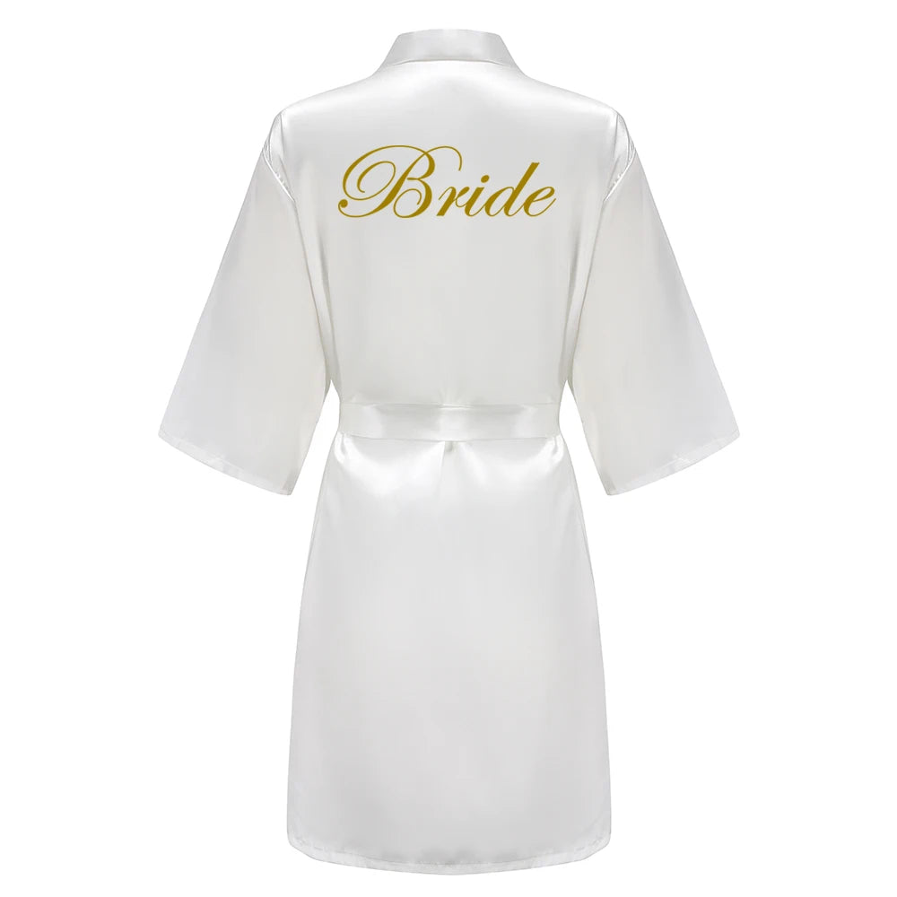 Wedding Bride Bridesmaid Robes for Women Bridal Party Gifts Team Dress Gown Silk Satin Sleepwear Kimono Sexy Summer Bathrobe