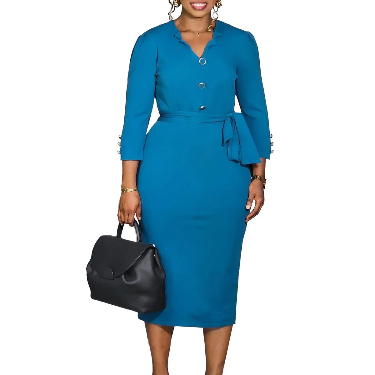 Elegant Bodycon Dresses for Women Skew Collar Short Sleeve Sheath Package Hips Mid Calf Professional Female Business Work Dress