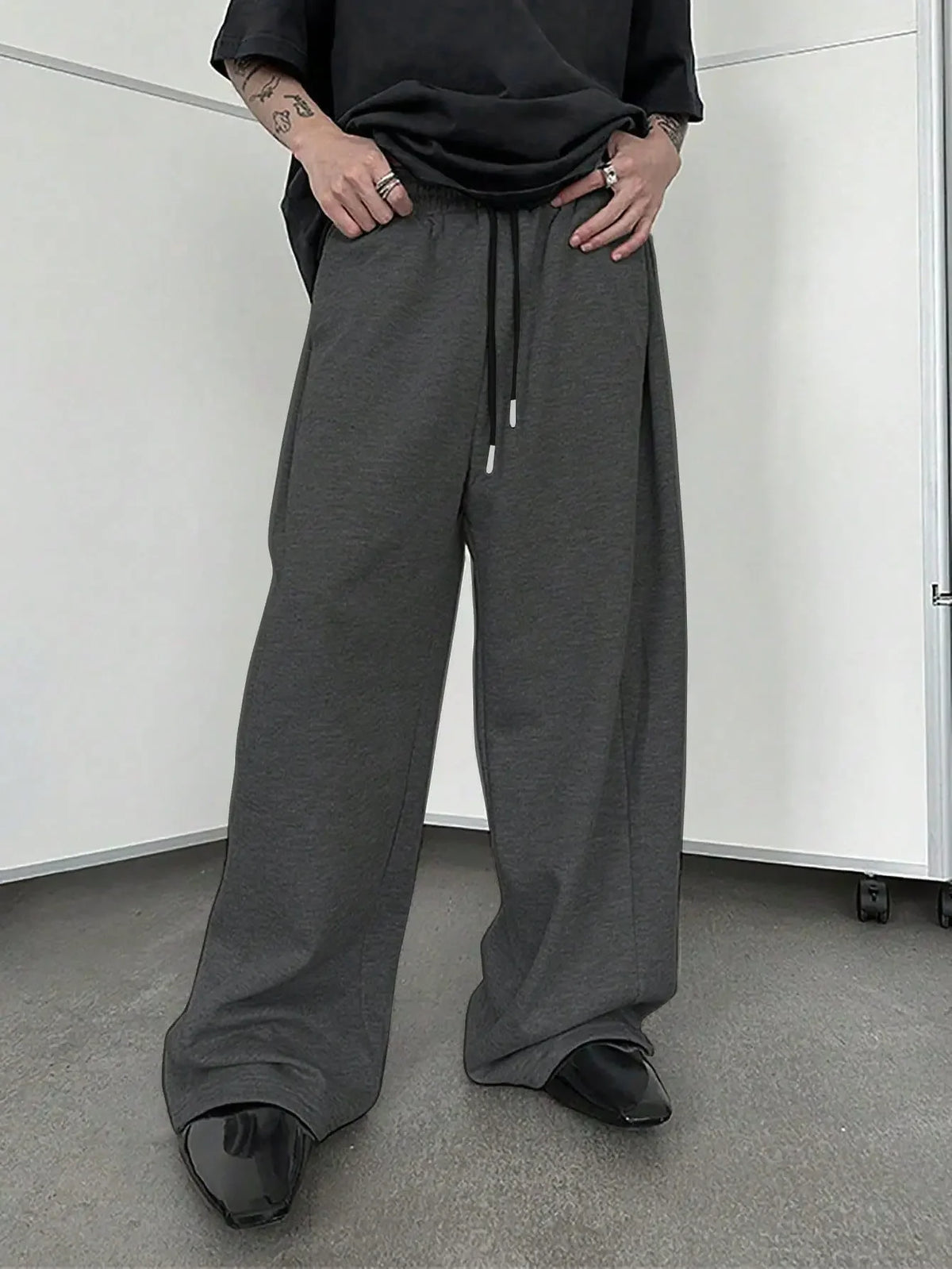 Y2k Harajuku Wide Leg Sweatpants Women Streetwear Baggy Oversize Gray Sports Pants High Waist Drawstring Casual Joggers Trousers