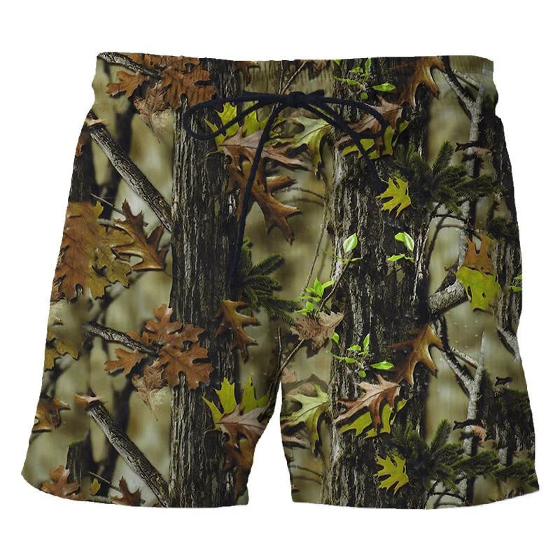 Camouflage Leaf 3D Print Sport Quick-dry Breathable Men Women Pant Outdoor Street Casual Fashion Loose Run Fitness Shorts Summer