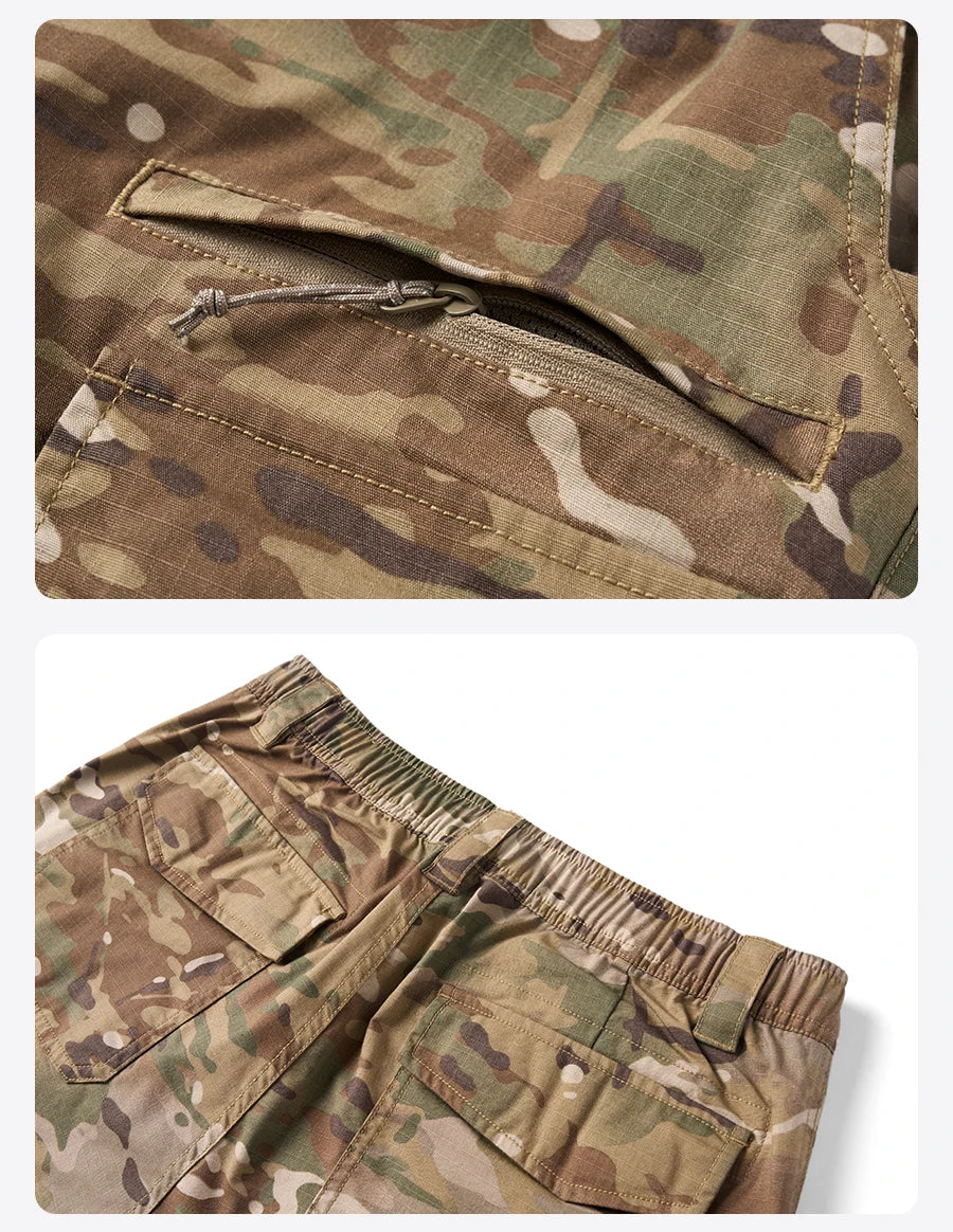SIMWOOD 2025 Summer New Loose Straight Lightweight Camouflage Tactical Pants Men Cargo Outdoor Hiking Trousers