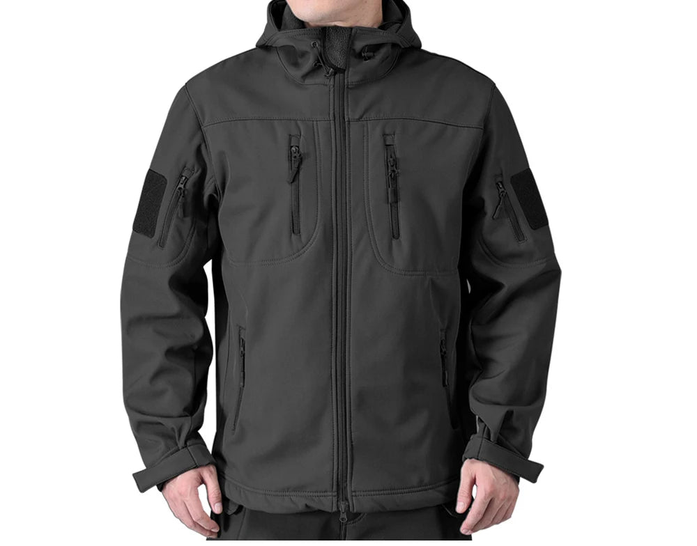 Autumn Winter Mens Army Tactical Jackets Men Softshell Warm Waterproof Action Jacket Men Mountain Ski Windbreaker Hooded Coats
