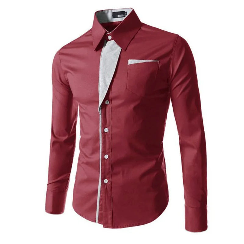 1pcs Men Long Sleeve Shirt Man Solid Color Thin Business Shirt Male Fashion Classic Basic Casual Shirt Coat Men's Slim Top M-3XL
