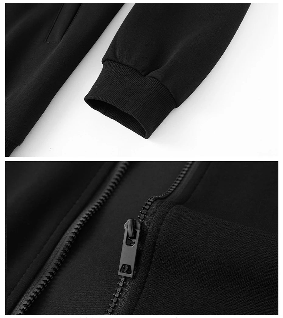 Solid Color Tracksuit Men 11XL Plus Size Suits Zippered Hoodie Sweatpants Sets Spring Autumn Jogger Pants Male Big Size 10XL