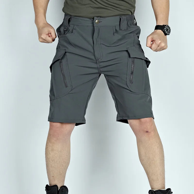 Men's Tactical Cargo Shorts Quick Dry Waterproof Multi-Pocket Outdoor Hiking Fishing Camping Summer Sports Lightweight Shorts