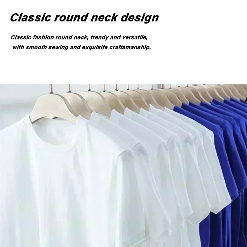 Cotton Short Sleeve T-shirt for Men and Women European and American Style Retro Design Sense Short Sleeve Print All Match Top