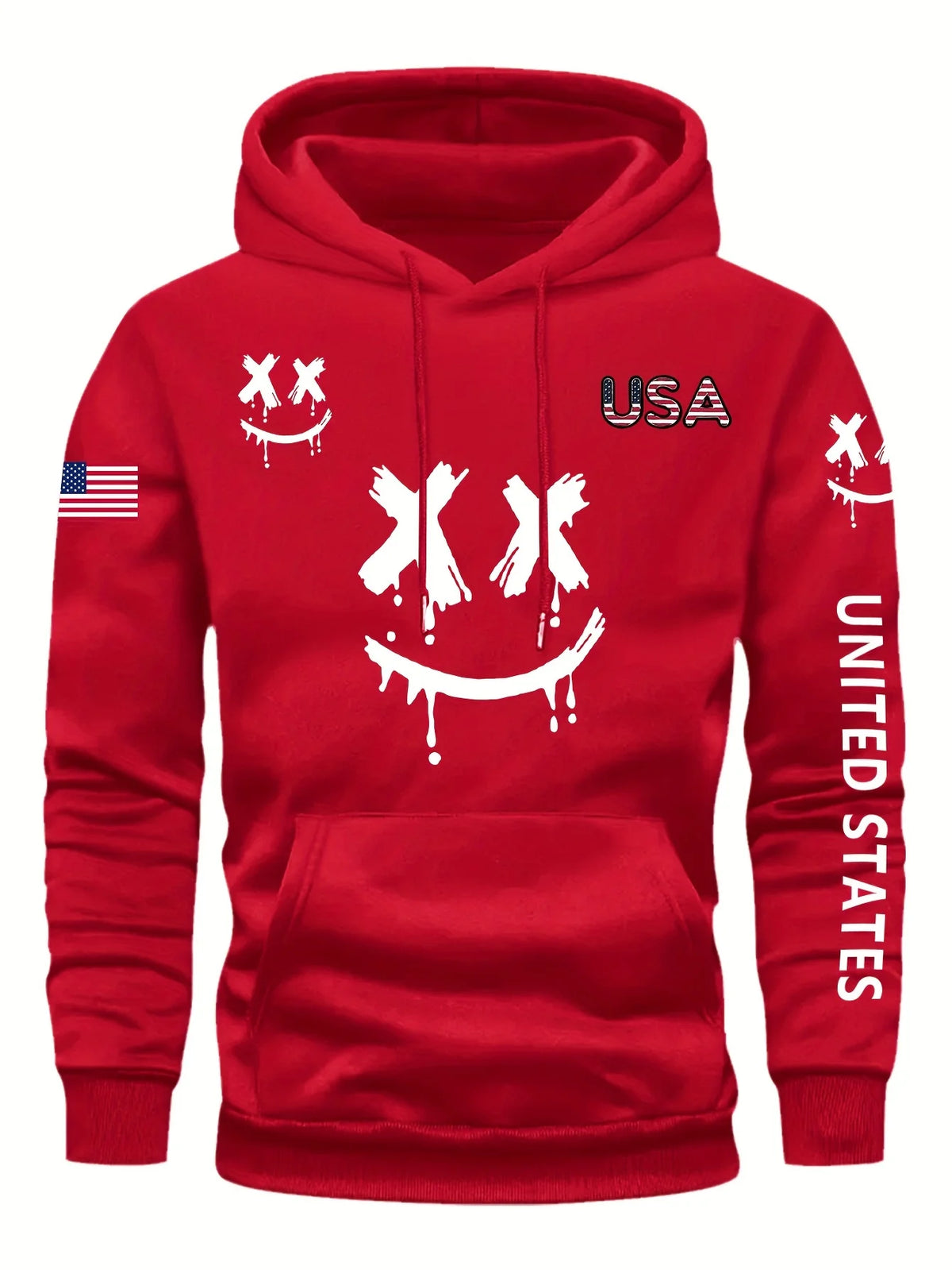Autumn Winter Expression Print Men Women Long-sleeved Hooded Sweatshirt Daily Outdoor Vacation Fitness Casual Warm Sportswear