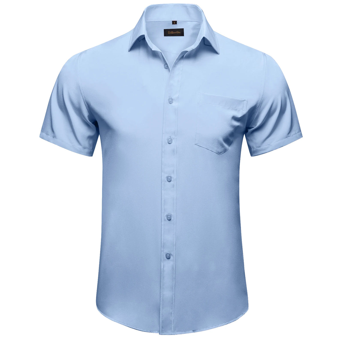 Men Shirts Short Sleeve Cotton Polyester Summer T-shirts Solid Black White Red Business Casual Tops Hawaiian Shirt
