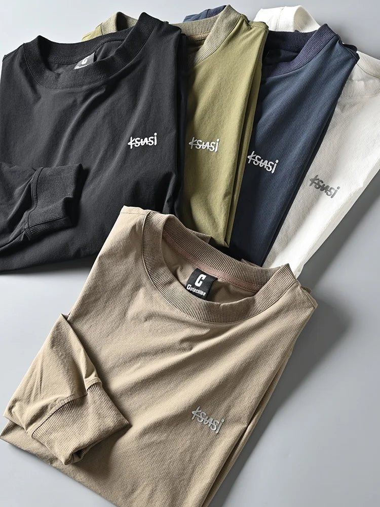 Casual Loose round Ne Sweatirt Men's Outdoor Waterproof Breathable Thin Sle Hoodie Streetwear Spring Autumn Youth ular