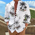 2025 Men Shirts New Print Button Shirt Fashion Stand Collar Loose Fitting Men's Shirts Casual Streetwear Comfortable