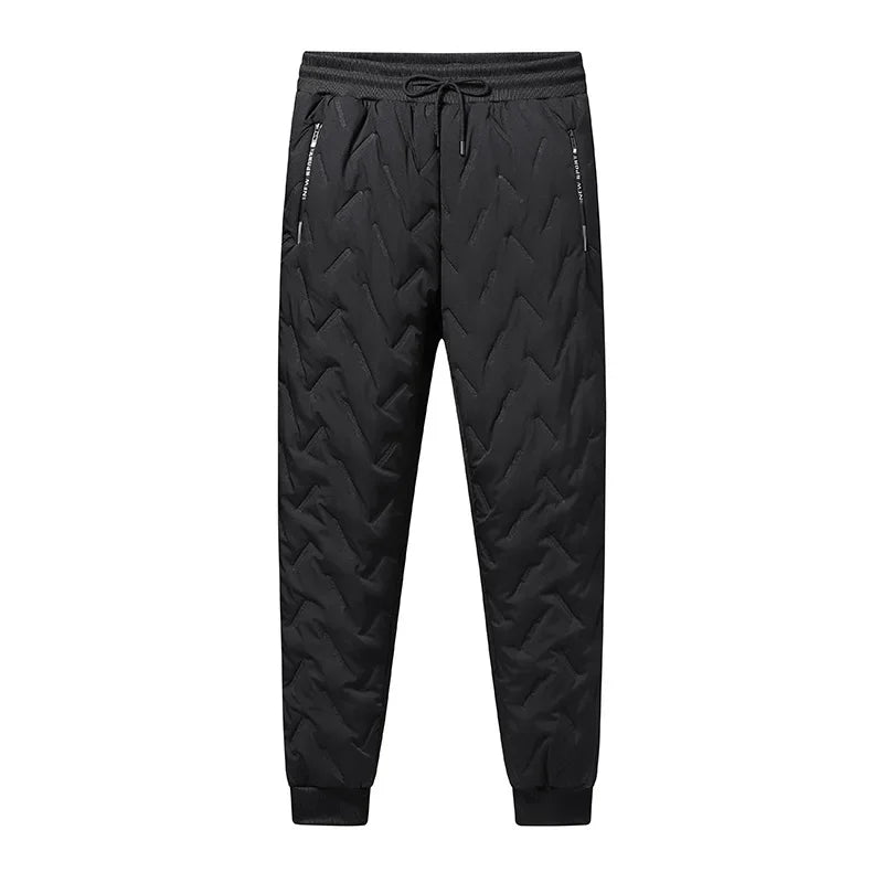 Outdoor Men Thick Fleece Baggy Pants Sherpa Lined Waterproof Sweatpants Windproof Casual Pants Lambswool Warm Active Trousers