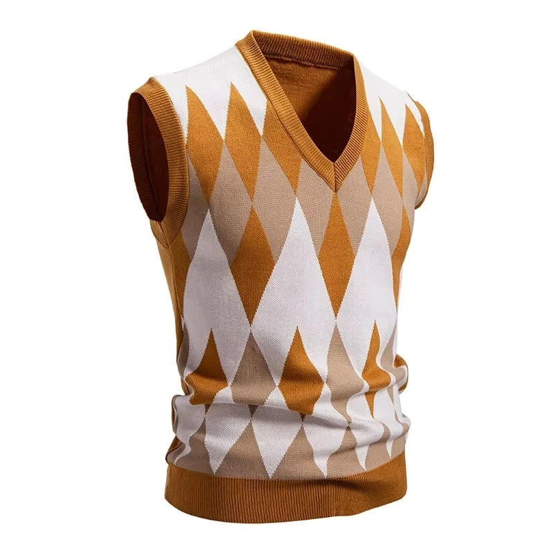 Mens Knitwear Sweatshirts V Neck Sleeveless Knit Vest Casual Slim Fit Pullover Knitted Sweater Lightweight Vests