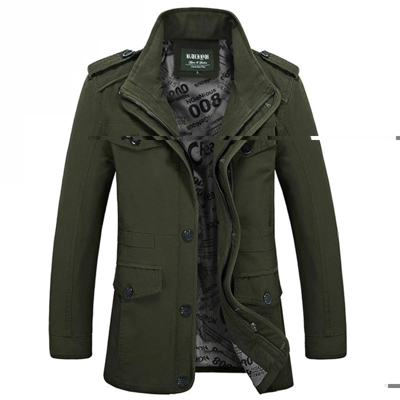High Quality Men's Casual Jacket 6XL Male Windbreaker Oversized Cotton Classic Jackets Men Clothing Trench Coat