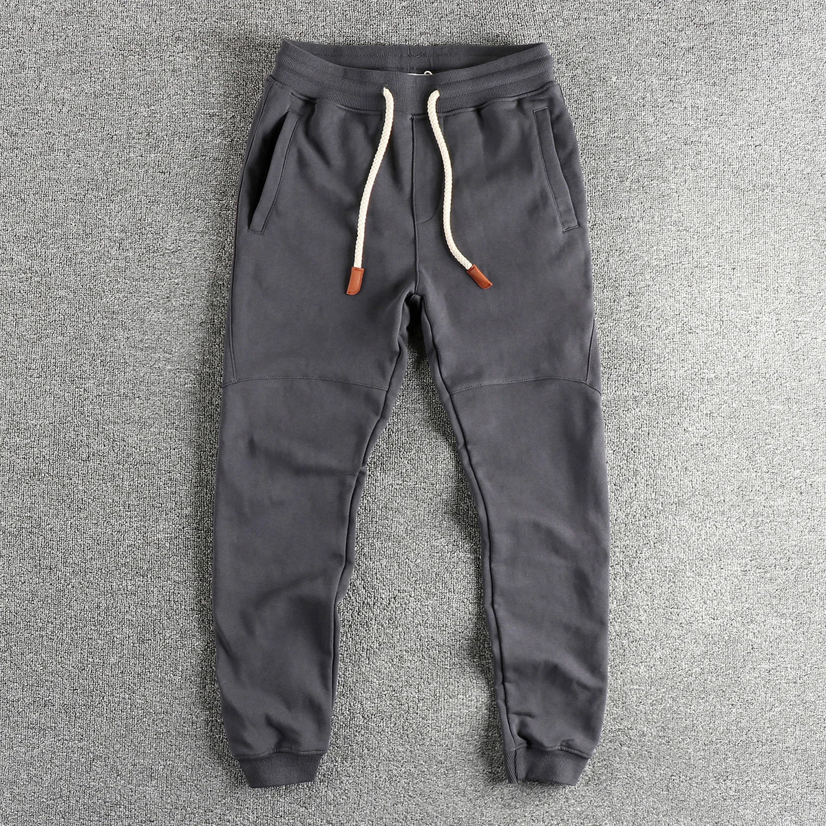 Autumn Japanese Retro Knitted Ankle-length Sweatpants Men's Fashion Elastic Waist Drawstring Sport Casual Ankle-tied Pants