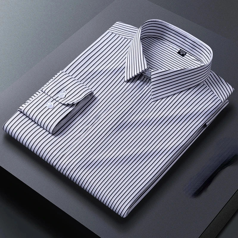 8XL Mens Shirts Long Sleeve Big Sizes Anti-wrinkle Business Men Shirt Long Sleeves Dress Shirts For Men Slim Fit Camisa Social