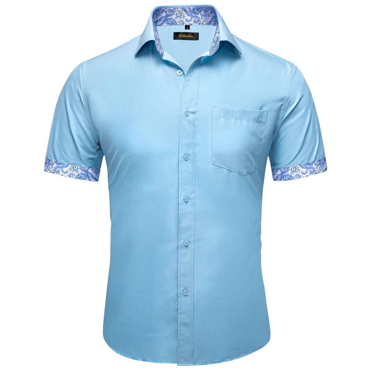 Men Shirts Short Sleeve Cotton Polyester Summer T-shirts Solid Black White Red Business Casual Tops Hawaiian Shirt