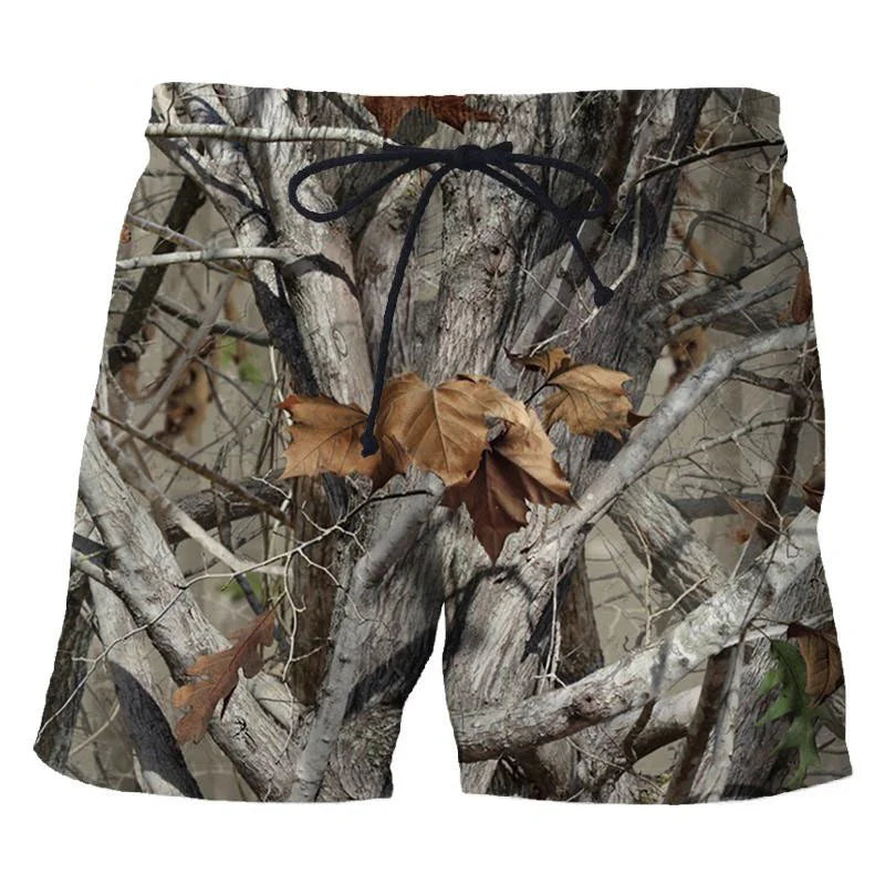 Camouflage Leaf 3D Print Sport Quick-dry Breathable Men Women Pant Outdoor Street Casual Fashion Loose Run Fitness Shorts Summer