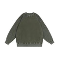 DIY Custom LOGO Cotton Washed Hoodie Zipper Sweatshirt Pants Tracksuit Men Women Retro Loose Distressed HipHop Oversized Big