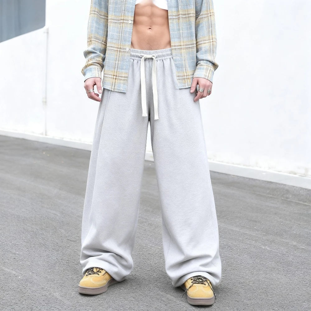 Men's Autumn and Winter Slant Pocket Sweatpants Straight Knit Cotton Sports Pants Casual Comfort Streetwear men pants