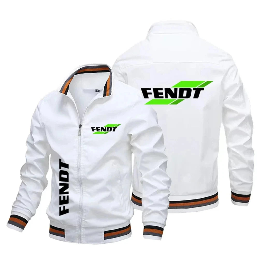 New Fashion FENDT Standing Collar Men's Jacket Brand Outdoor Leisure Windproof Motorcycle Zipper Sports Coat