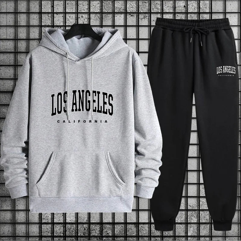 2025 Casual Tracksuit Hoodie + Sweatpants Men's Sportswear Autumn Training Sports Set Male Urban Fashion Warm Sweatshirt Outfit