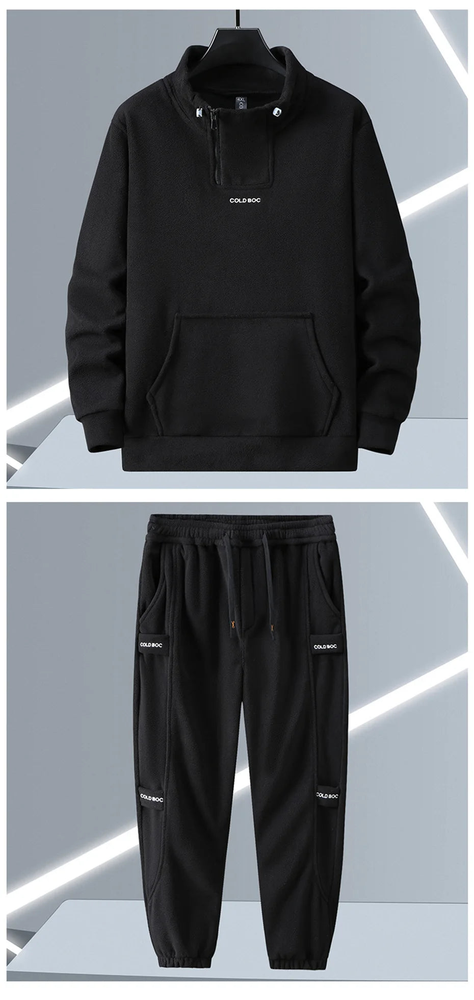 Polar Fleece Tracksuit Men 12XL Plus Size Men's Sets Sweatshirt Sweatpants Autumn Winter Casual Suits Male Big Size 10XL 12XL